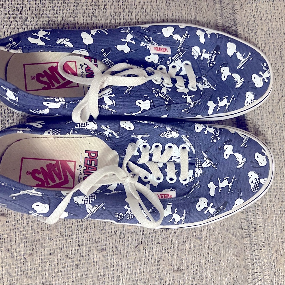 Rare Vans  x Peanuts low skate shoes with skateboarding Snoopy pattern